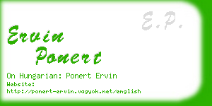 ervin ponert business card